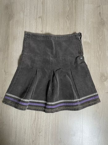 Jupe en velours patineuse côtelé enfant filou & friends grise