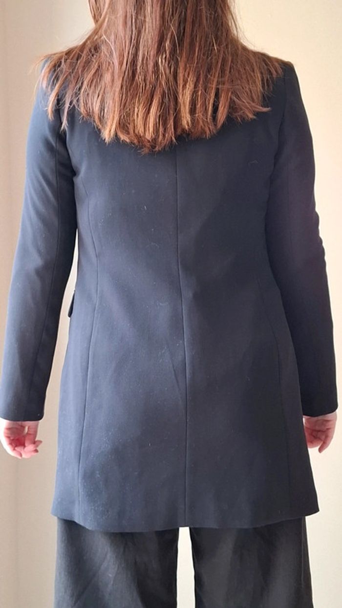 Veste de blazer longue camaïeu - photo numéro 2