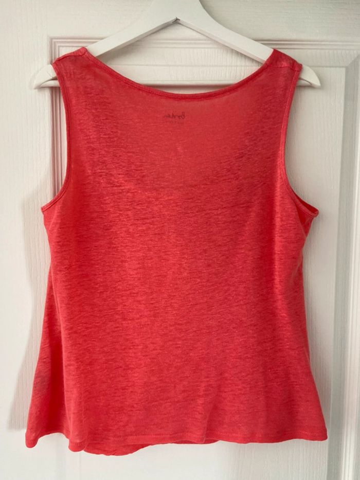 Top sans manches col bénitier lin corail Boden taille - photo numéro 4