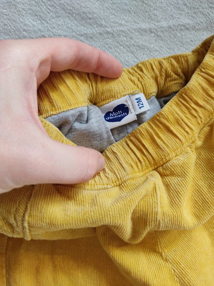 Pantalon velours jaune 12 mois • Mots d'enfants - photo numéro 2