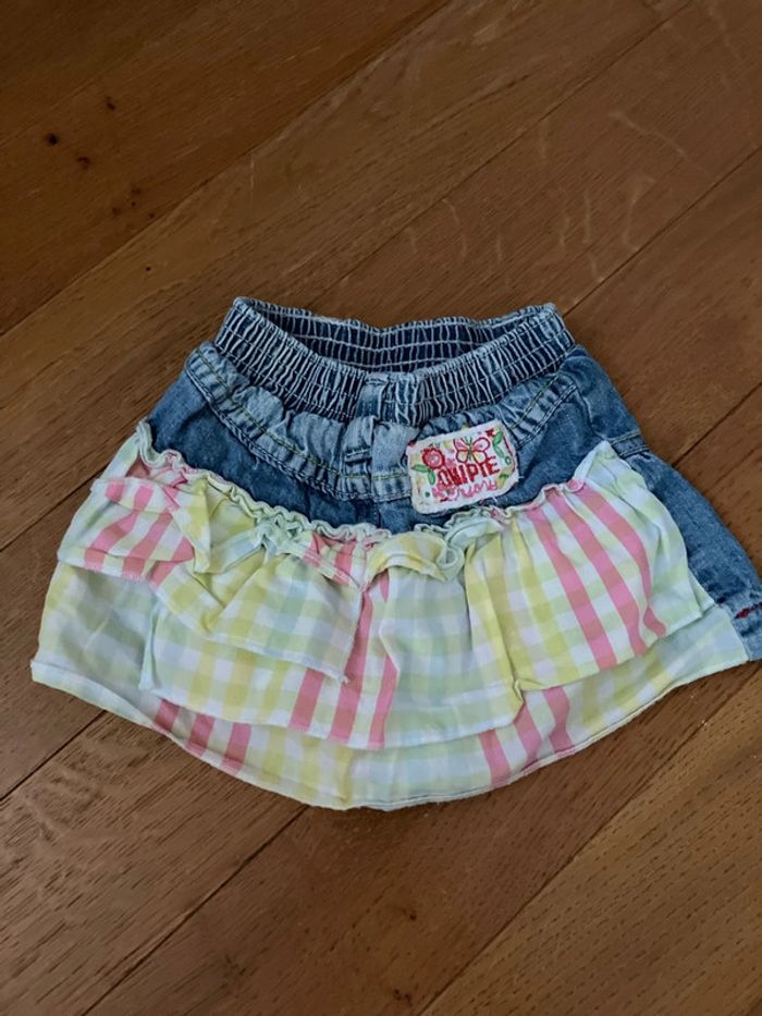 Jupe culotte intégrée chipie jean 3-6 mois