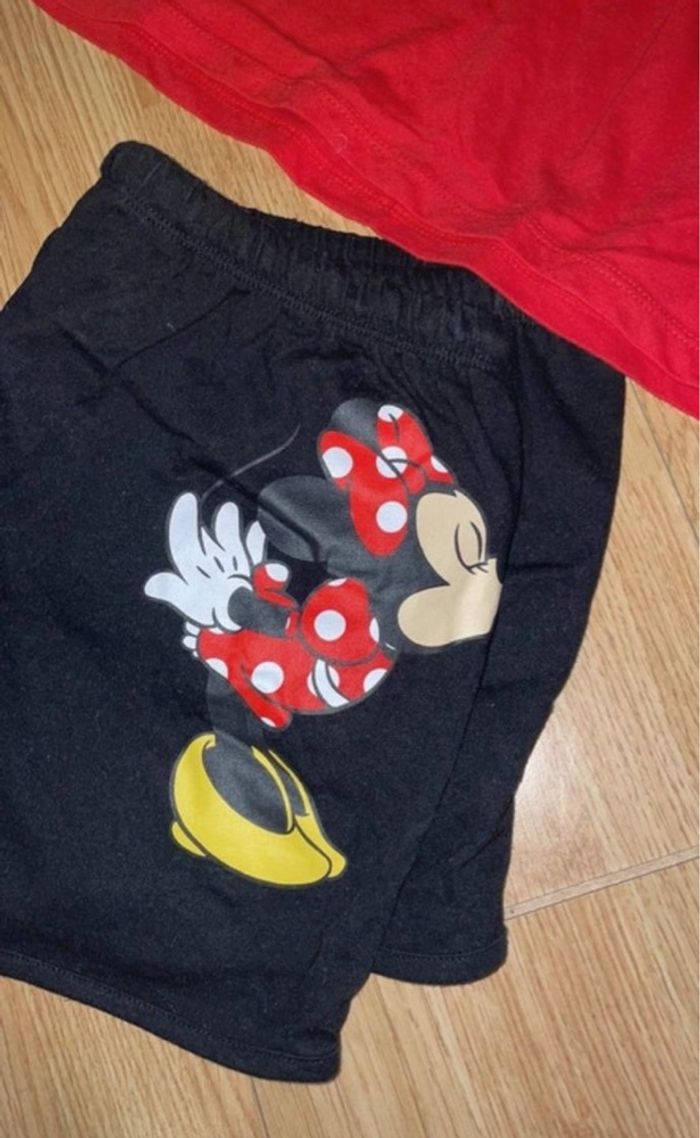 Pyjama Undiz Mickey & Minnie - Short + T-shirt- Rouge/Noir- Taille M - photo numéro 2