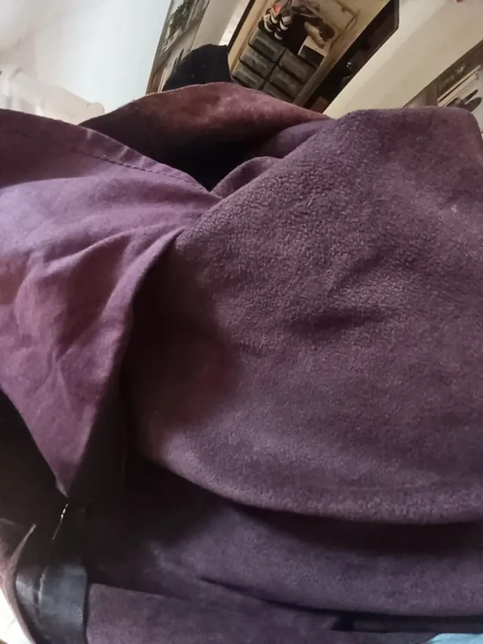 Robe IKKS viscose et cuir d'agneau taille 38 - photo numéro 3