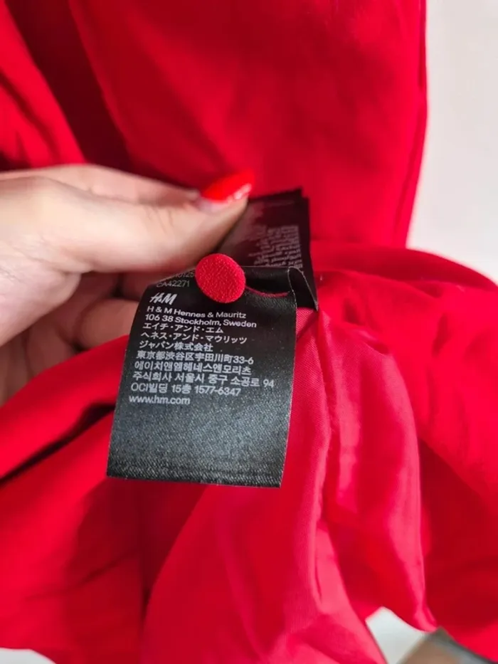 Très belle robe de cocktail rouge H&M taille XS 34 - photo numéro 6
