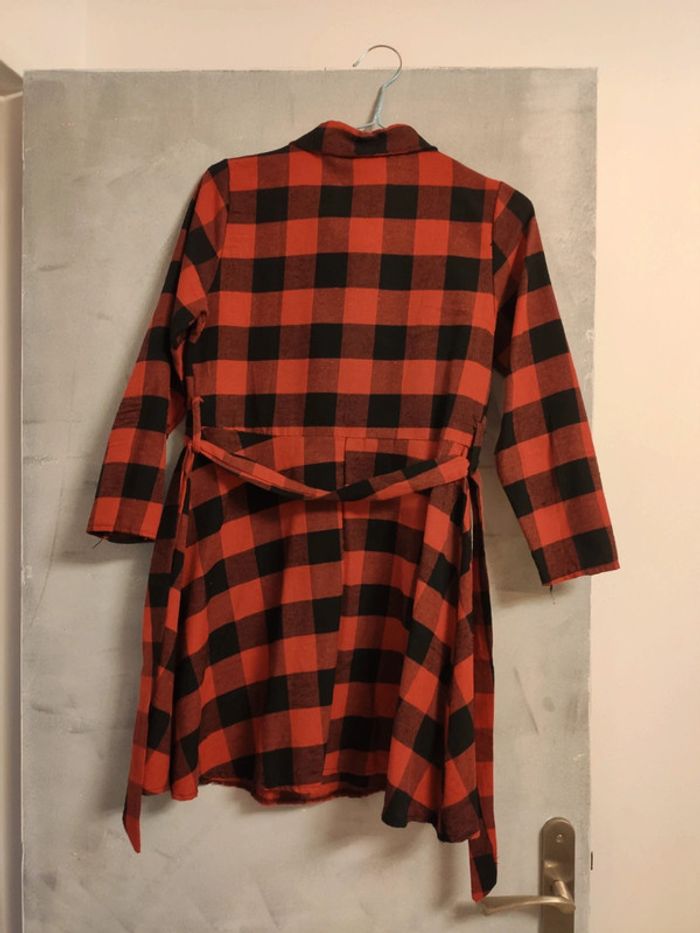 Robe légère à carreaux rouge et noire - photo numéro 2