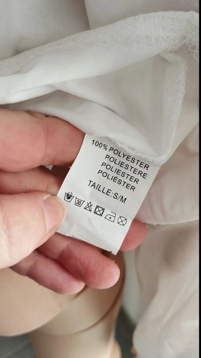 Chemise blanche ruban noir taille s/m - photo numéro 10