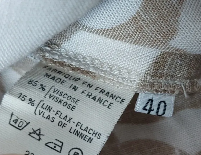 Veste chemise avec ceinture en lin à motifs 40 - photo numéro 7