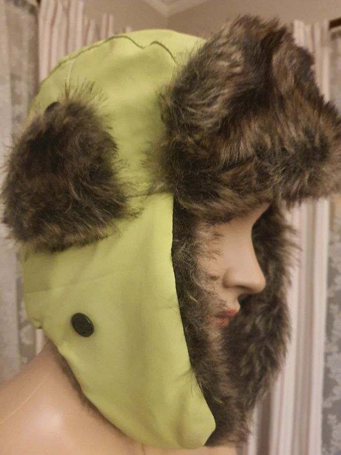 Chapeau Aviateur vert fausse fourrure Cairn - photo numéro 6