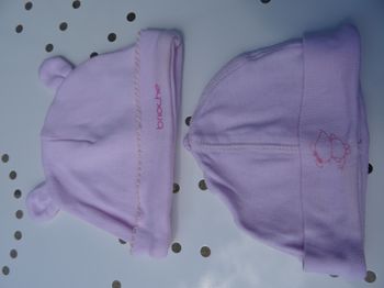 Lot de 2 bonnets naissance