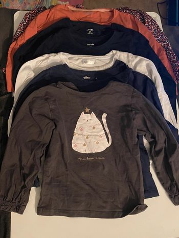 ensemble/ lot de 8 t shirt à manches longues enfant fille taille 3 ans
