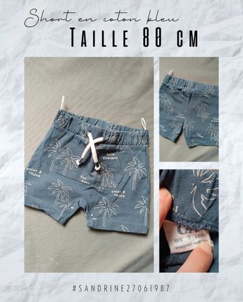 Short bleu motif palmiers