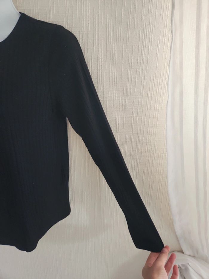 Tee-shirt manches longues détails croisés col V Kiabi 12 ans - photo numéro 3