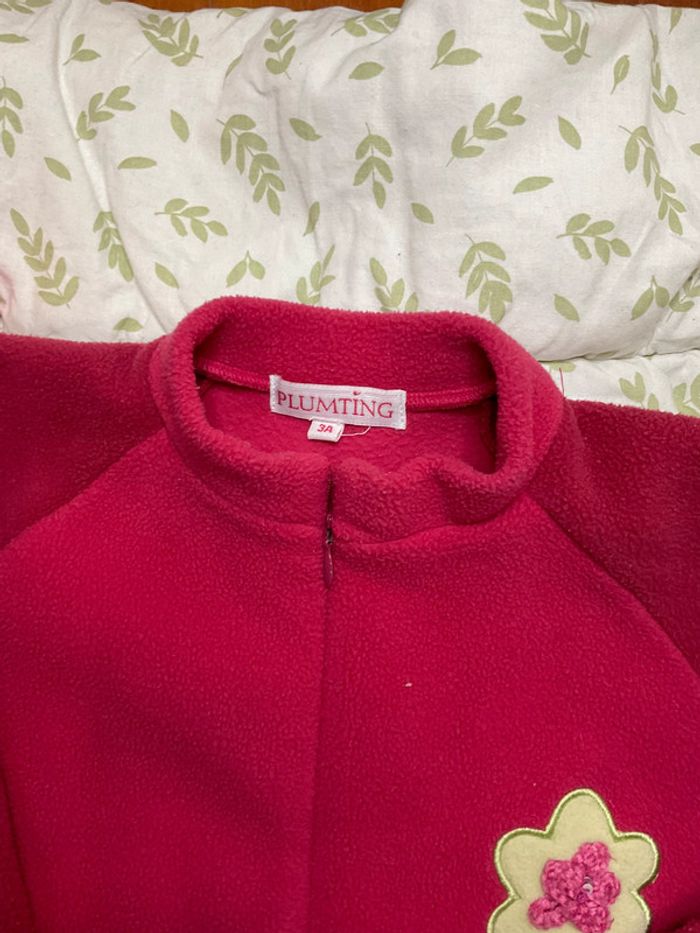 pyjama grenouillère en polaire rose 3 ans plumting - photo numéro 3