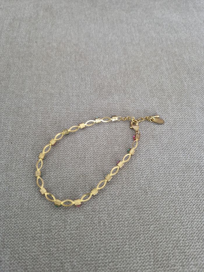Bracelet doré à perles colorées - photo numéro 8