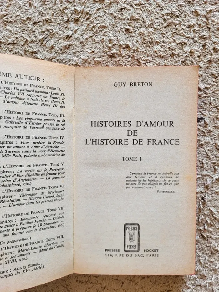 Lot de 5 livres "Histoires d'amour de l'histoire de France" de Guy Breton - 1965 - photo numéro 6