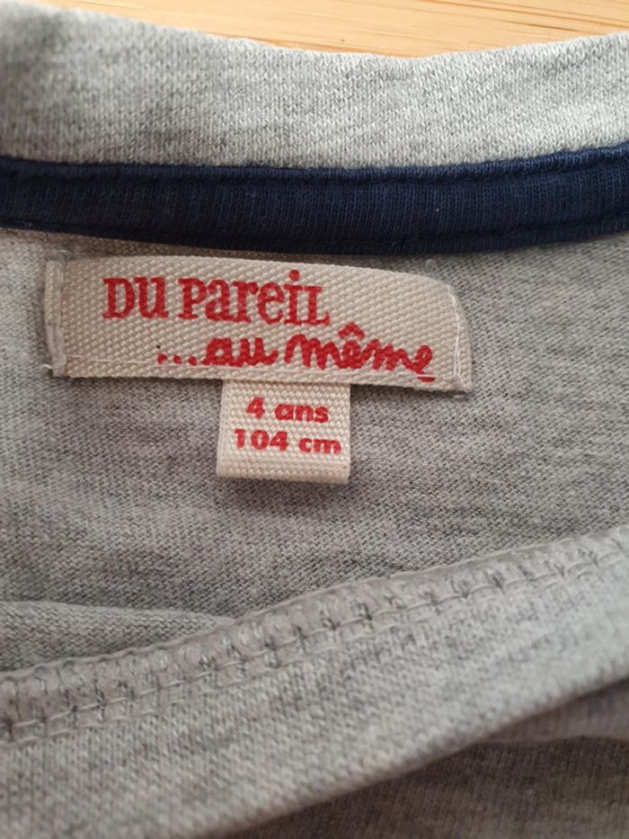 T-shirt manches longues Du Pareil au même DPAM taille 4 ans 104 cm - photo numéro 2
