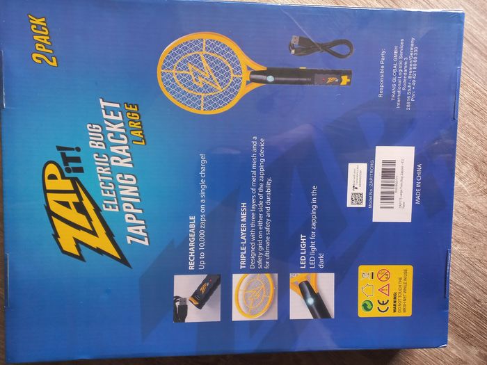 Lot de 2 raquettes électriques anti insectes volants - photo numéro 2