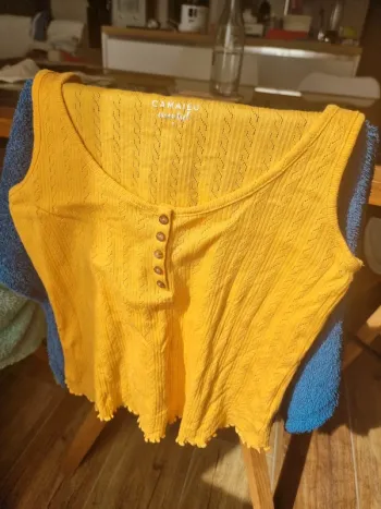 Débardeur jaune orangé 36 camaïeu