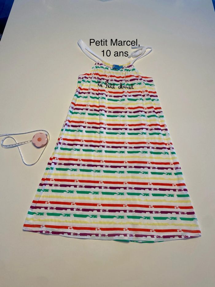 Robe plage neuve Petit Marcel rayée 10 ans