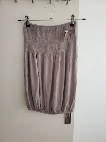 Haut tops épaules dénudé gris sans bretelles TS (36)