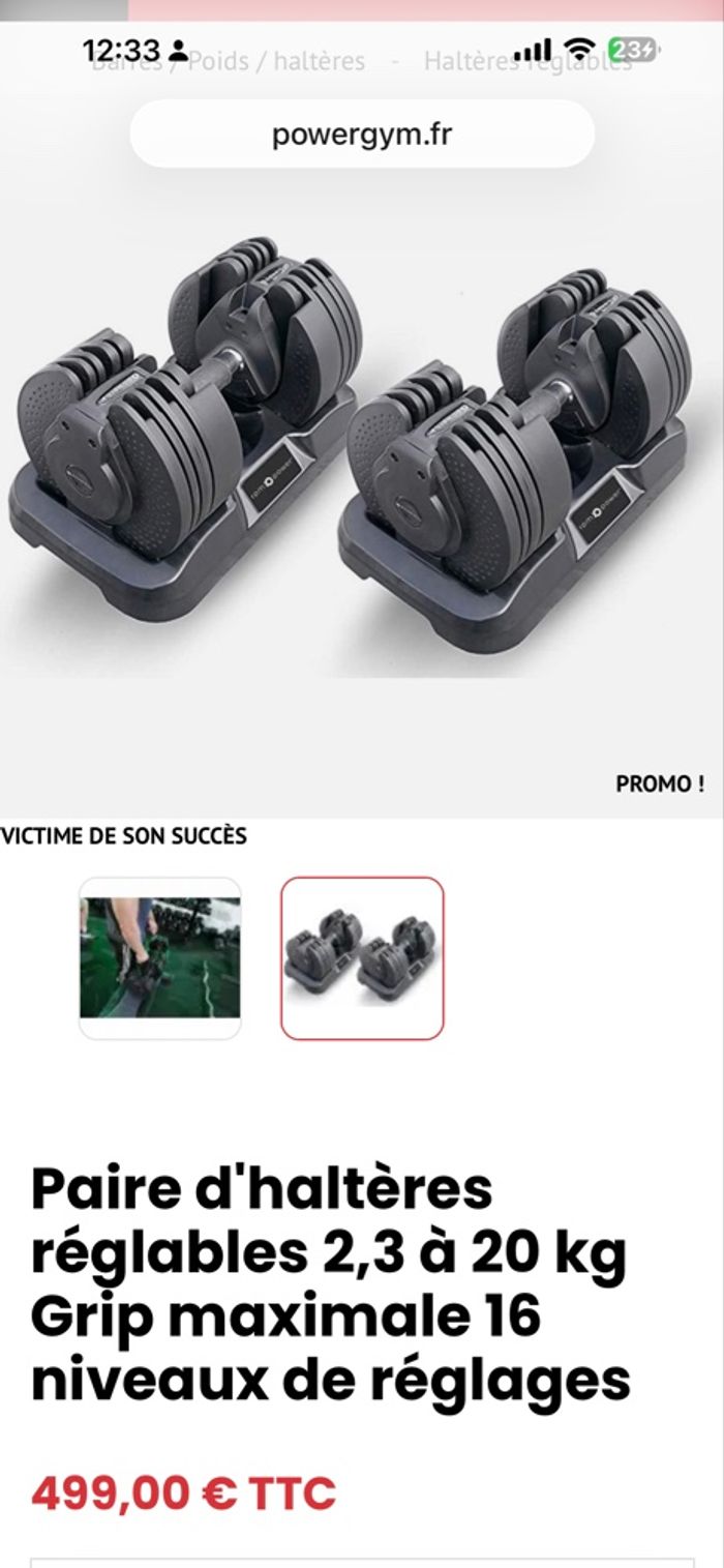 Haltères réglables compact 2x20 kg  Nouveautés. - photo numéro 6