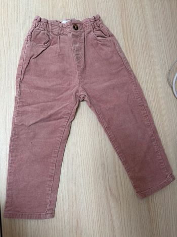 Pantalon en velours côtelé rose Zara taille 2-3 ans