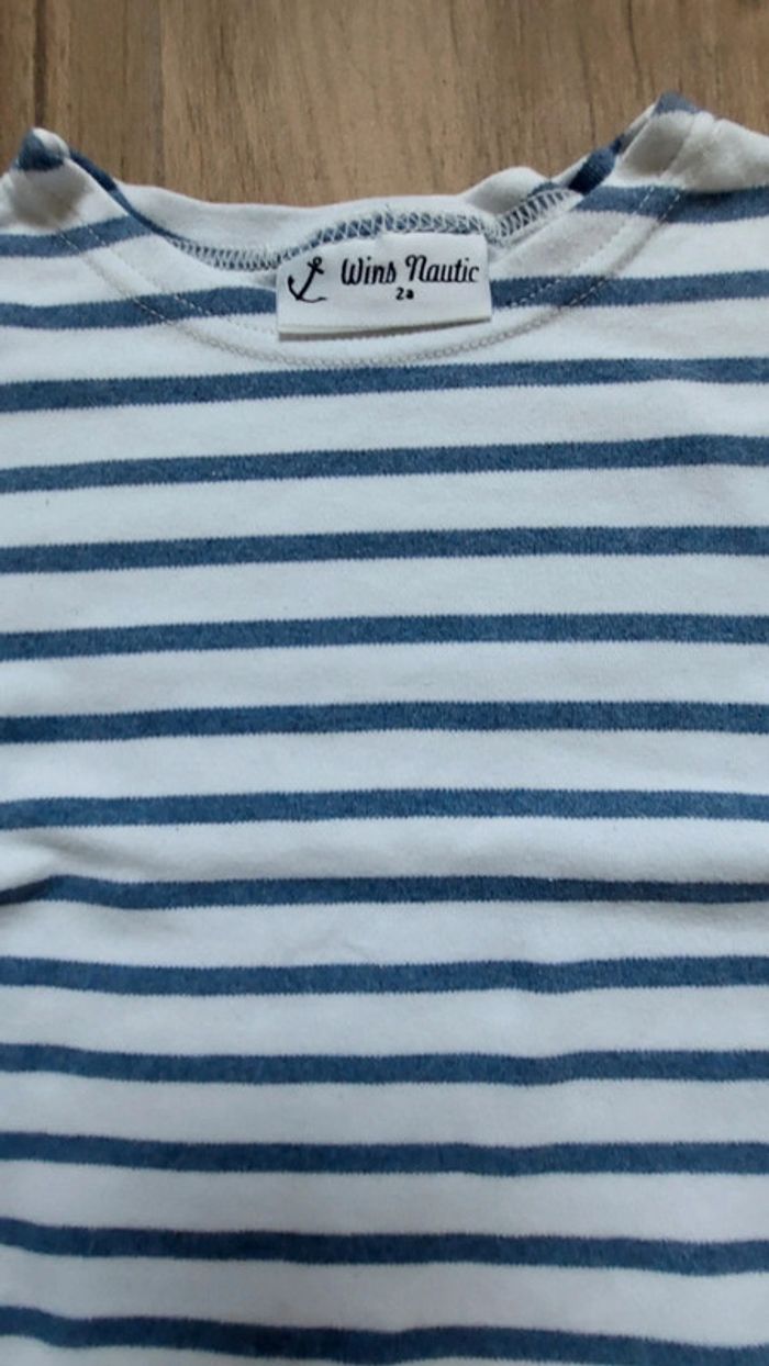 tee-shirt garçon mariniere ML 2 ans - photo numéro 2