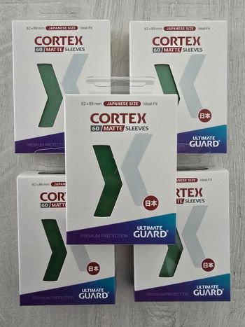 Lor de 5 paquets de 60 sleeves Ultimate Guard Cortex Mini Vert Matte 