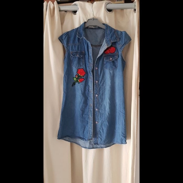 👾 Robe en jean avec roses