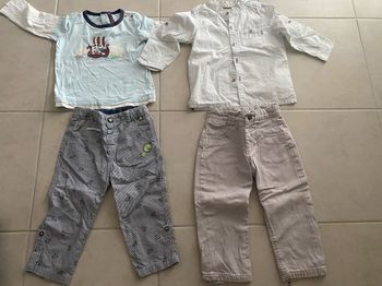 Lot ensemble polo chemise pantalon bébé garçon 24 mois 2 ans