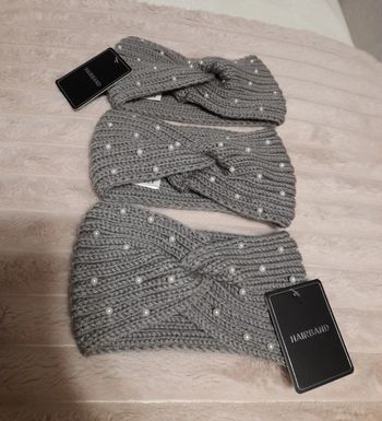 Jolis bandeaux laine & perles neufs