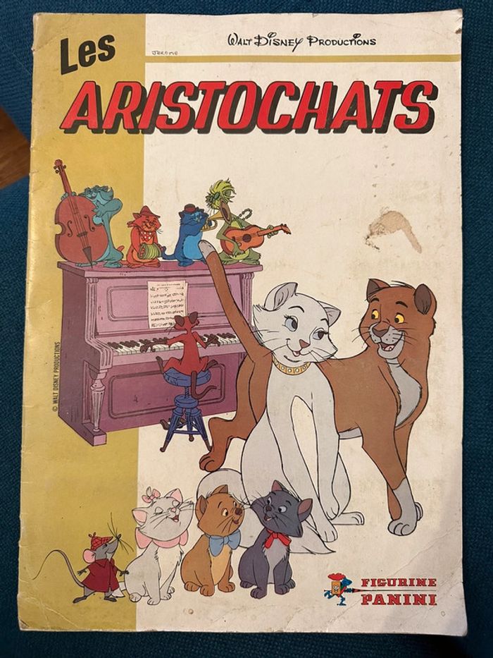 Grand album Panini complet Les Aristochats Disney stickers autocollants ancien vintage
