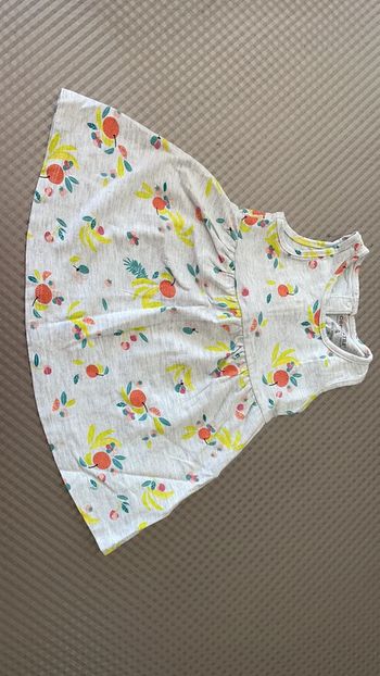 Robe été grise à motif fruits 9 mois