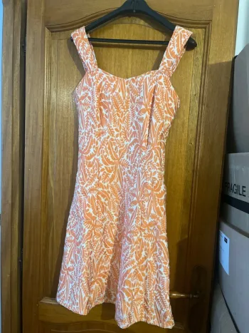 Robe orange et blanche taille unique