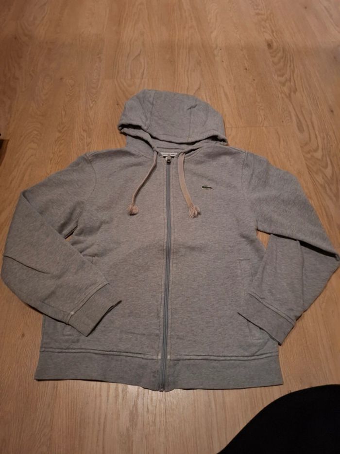Pull à capuche lacoste sport gris homme - photo numéro 2
