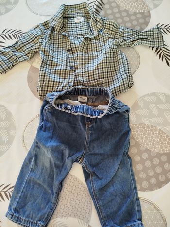 Ensemble chemise jeans taille 12 mois