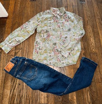 Chemise Monoprix et jeans du pareil au même  8 ans