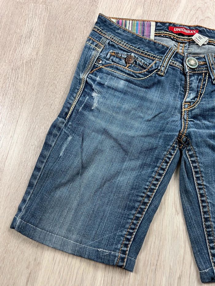Short en jean vintage femme S – bleu avec poches brodées - photo numéro 10