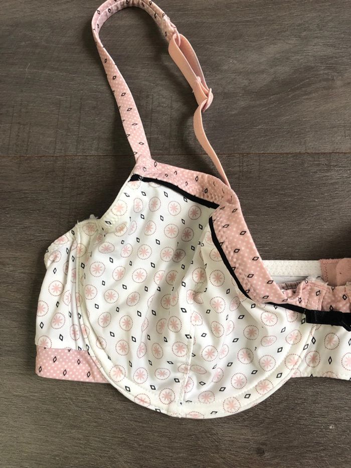 Soutien gorge Etam taille 90C crème et rose - photo numéro 2
