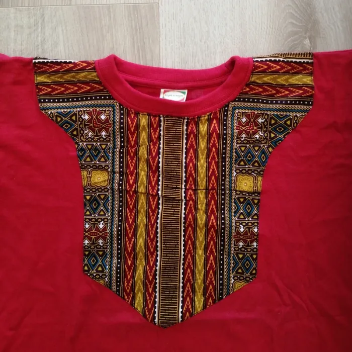 Roger a Roger T-Shirt Africa Ethnic Rouge Homme Exclusif Traditionnel Collection Safari (Taille XL) - photo numéro 4