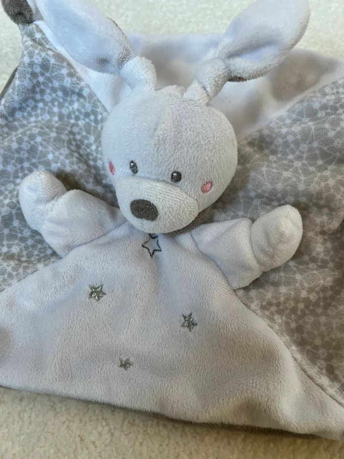 Doudou plat lapin gris Nicotoy - photo numéro 2