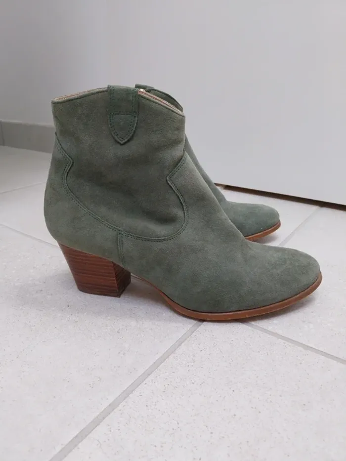 Bottines vert sauge Bocage 36