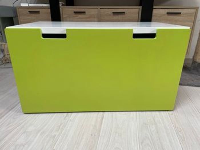 SMÅSTAD Banc avec rangement jouets, blanc/vert 90x52x48 cm IKEA