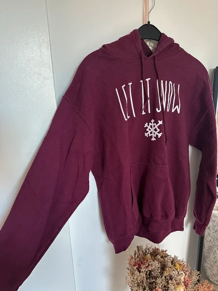 Sweat à capuche bordeaux - photo numéro 2