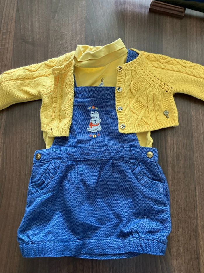 Ensemble 9 mois robe t-shirt gilet
