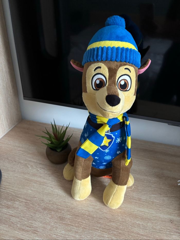 Grande peluche Chase de la pat patrouille 48 cm