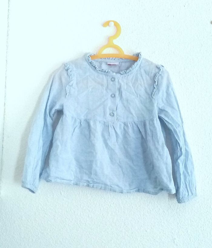 3 ans tao blouse chemise bleu clair print été /Excellent état - photo numéro 3