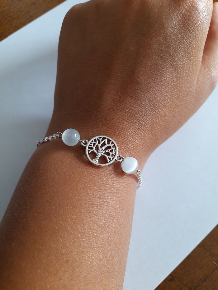 Bracelet pierre de lune et arbre de vie - photo numéro 2