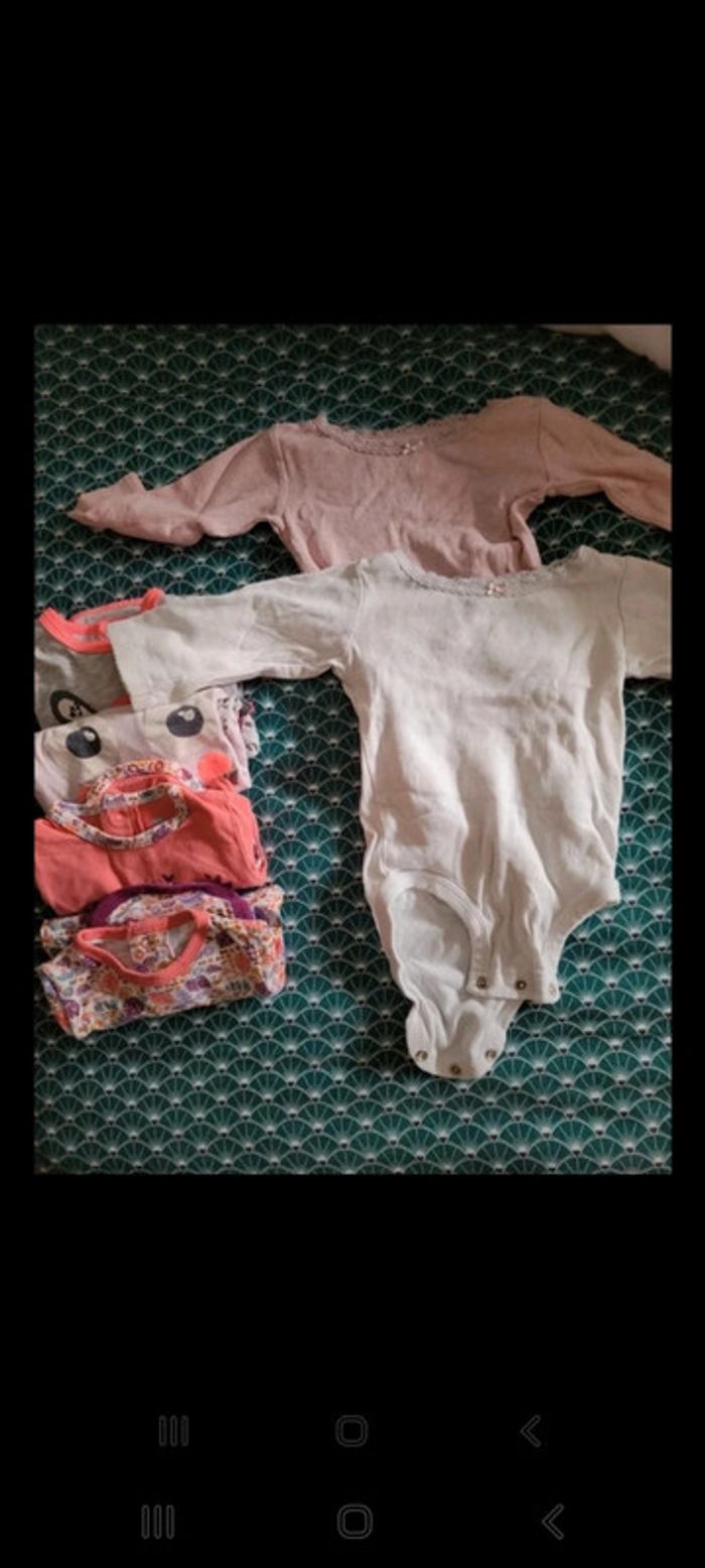 Lot de 6 bodies à manches longues 6 mois - photo numéro 2