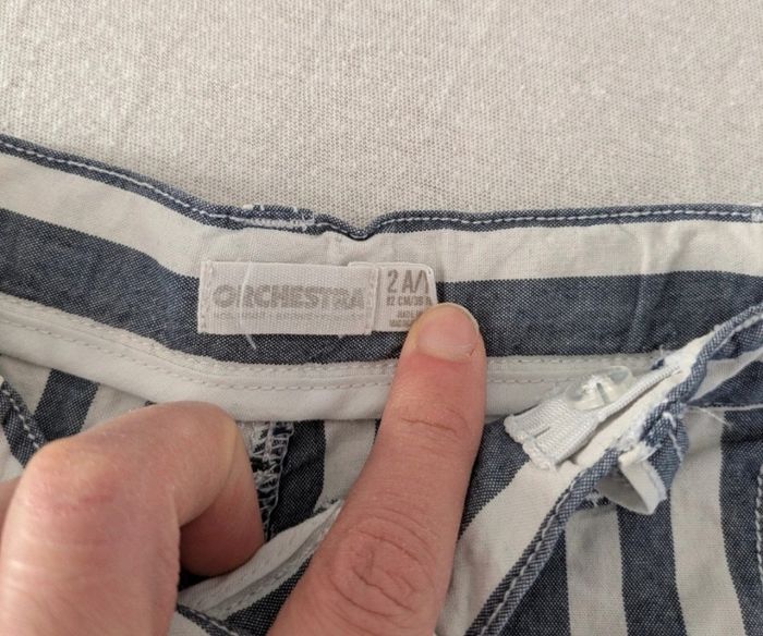 Short / Bermuda rayé bleu et blanc Orchestra - 2 ans (92cm) - photo numéro 3